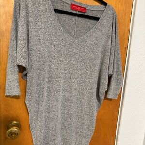 AKIRA Heather Gray V-Neck Tunic
